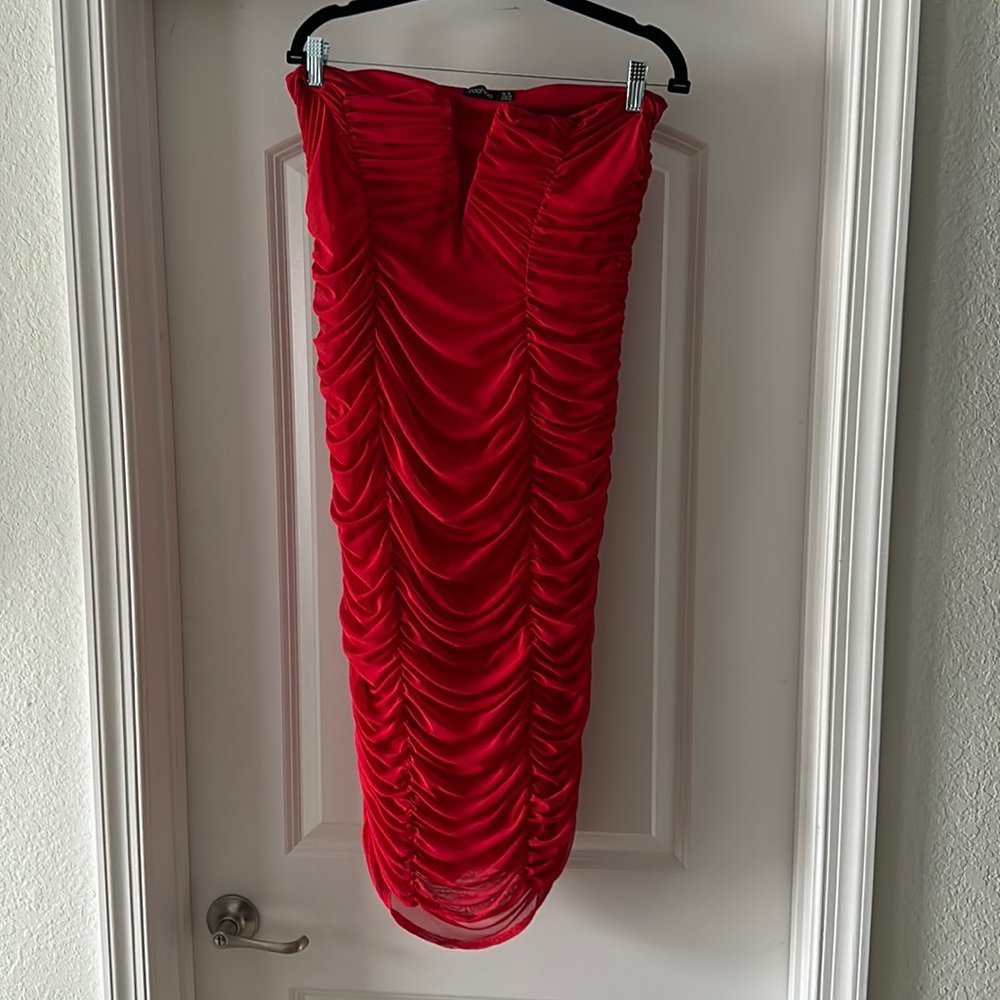 Spicy red Boohoo dress